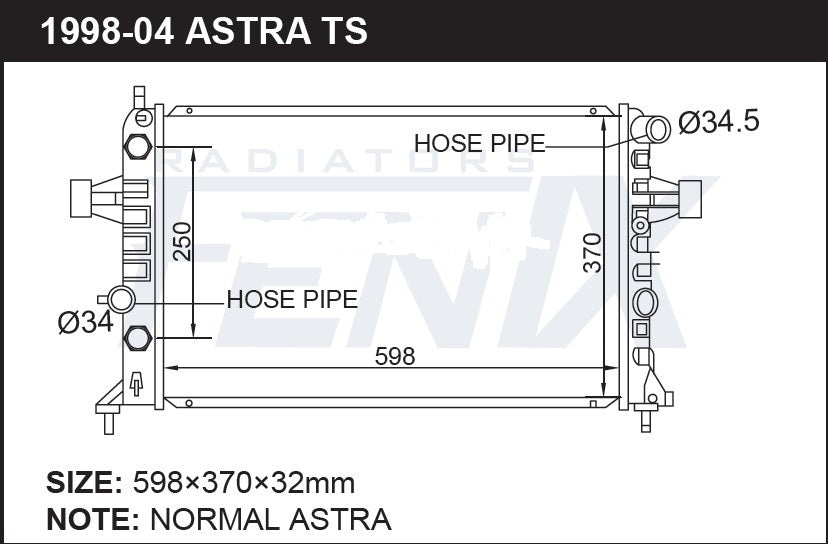 Holden Astra TS Convertible Radiator