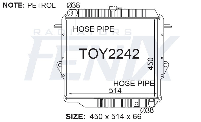 Toyota Landcruiser FJ70 FJ73 FJ75 Radiator.