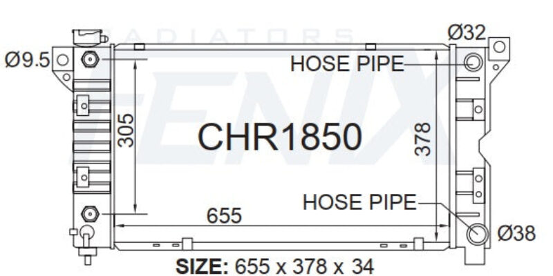 Chrysler GS Grand Voyager Radiator (JUN/1997 – APR/2001).
