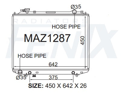 Ford PJ-PK Ranger Radiator (JAN/2007 - AUG/2011).