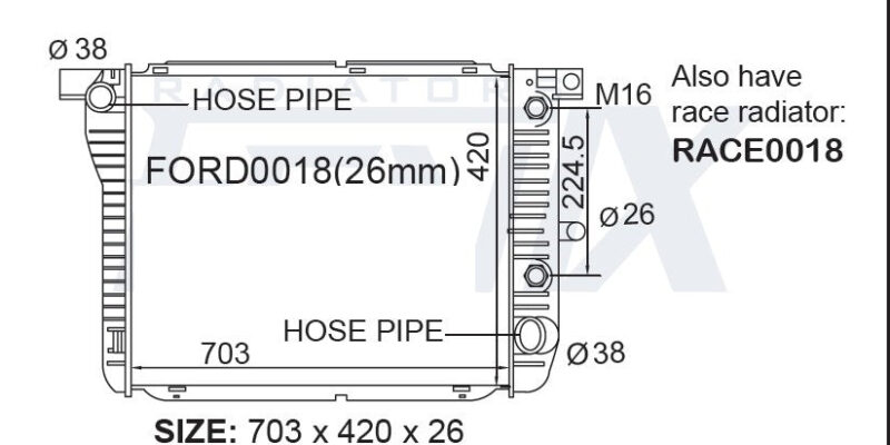 Ford XH Falcon Radiator.