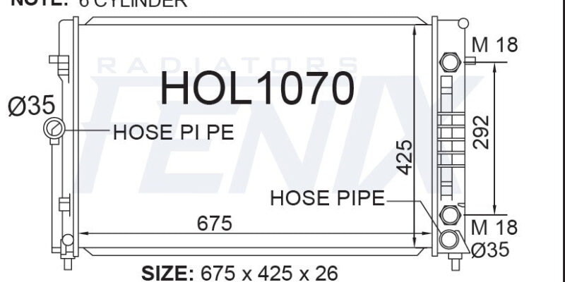 Holden VZ CommodoreV6 Radiator.
