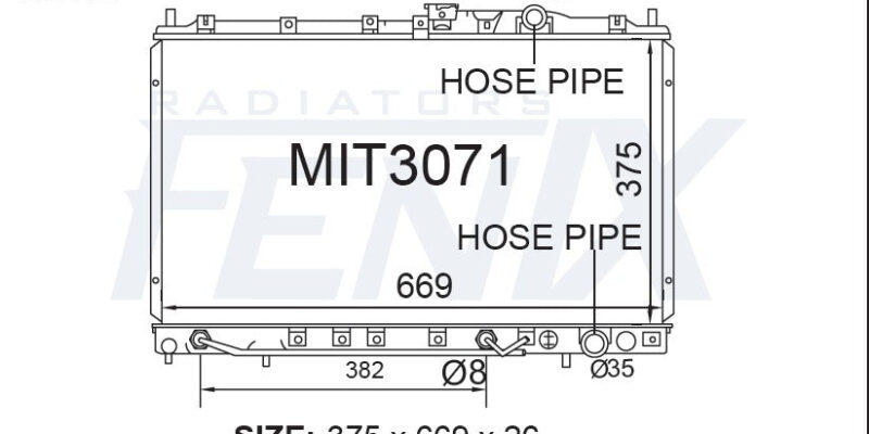 Mitsubishi Lancer CE Wagon Radiator (JUL/1996 – SEP/2003).