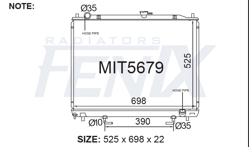 Mitsubishi Pajero NM-NP Diesel Radiator