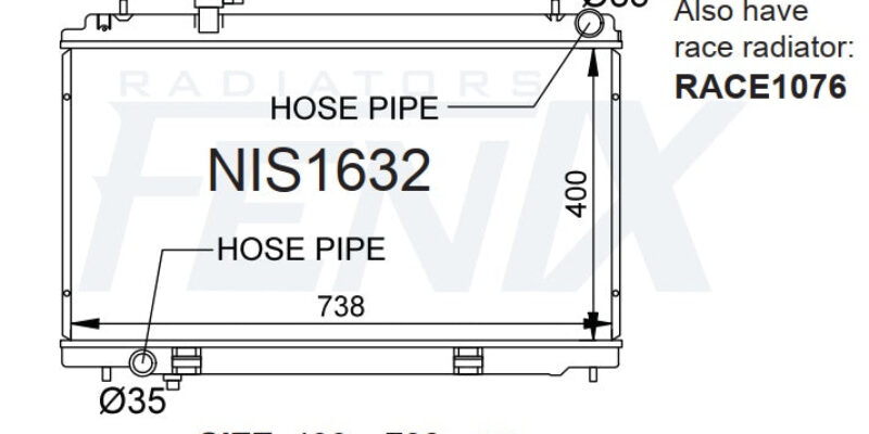 Nissan 350Z Radiator (OCT/2002 – MAR/2007).